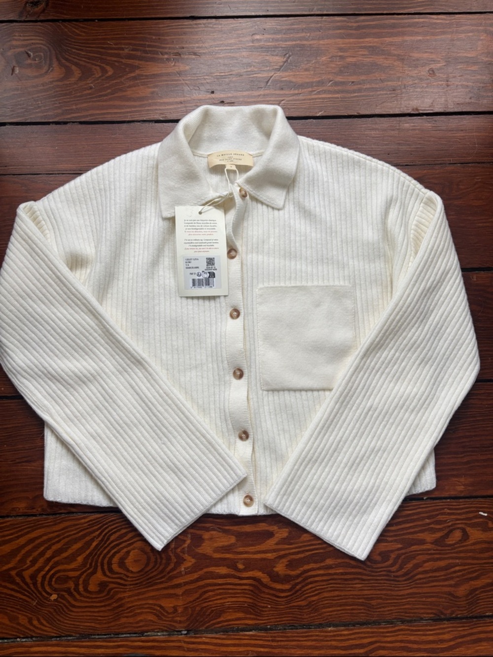 NWT Sézane Liya Wool
Cardigan, Size S Ecru